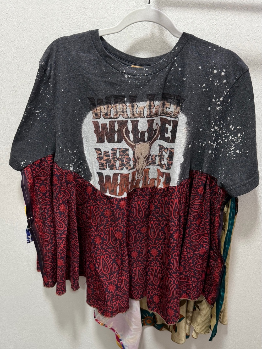 Girls' Black & Red Paisley Graphic Tiered Tunic Top